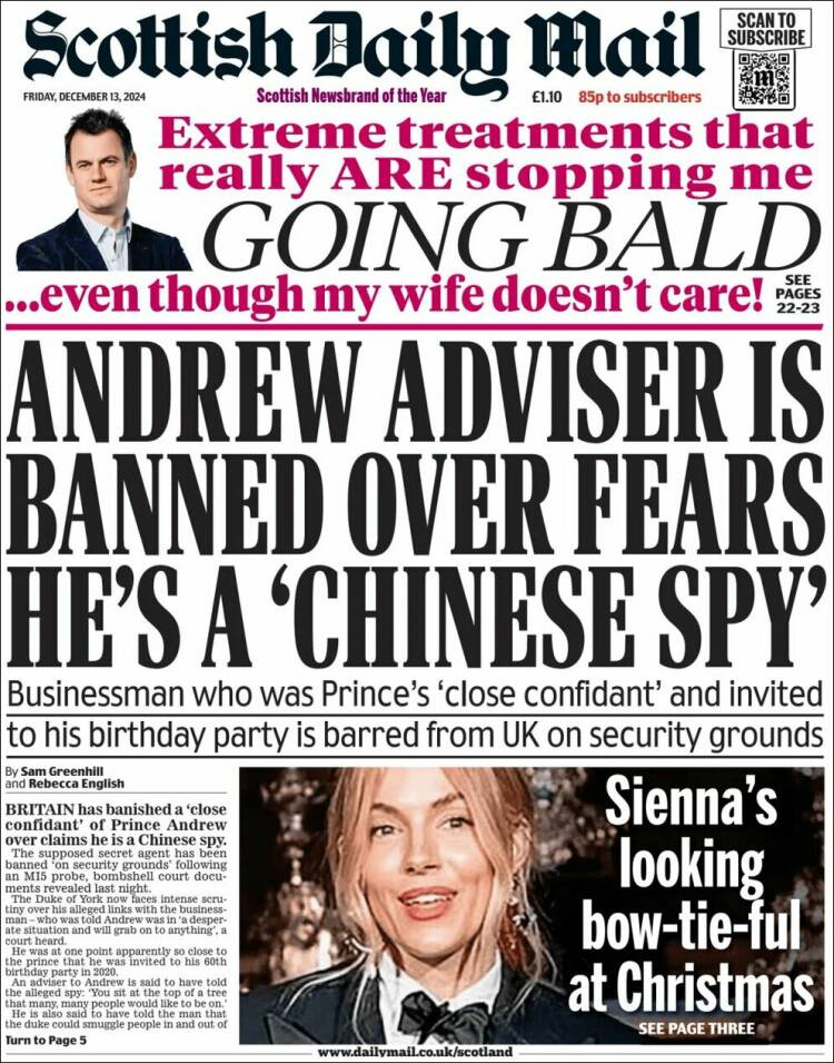 Portada de Scottish Daily Mail (United Kingdom)