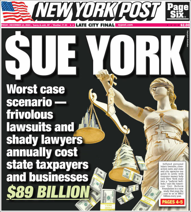 Portada de New York Post (USA)