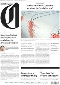 Portada de The Oregonian (USA)