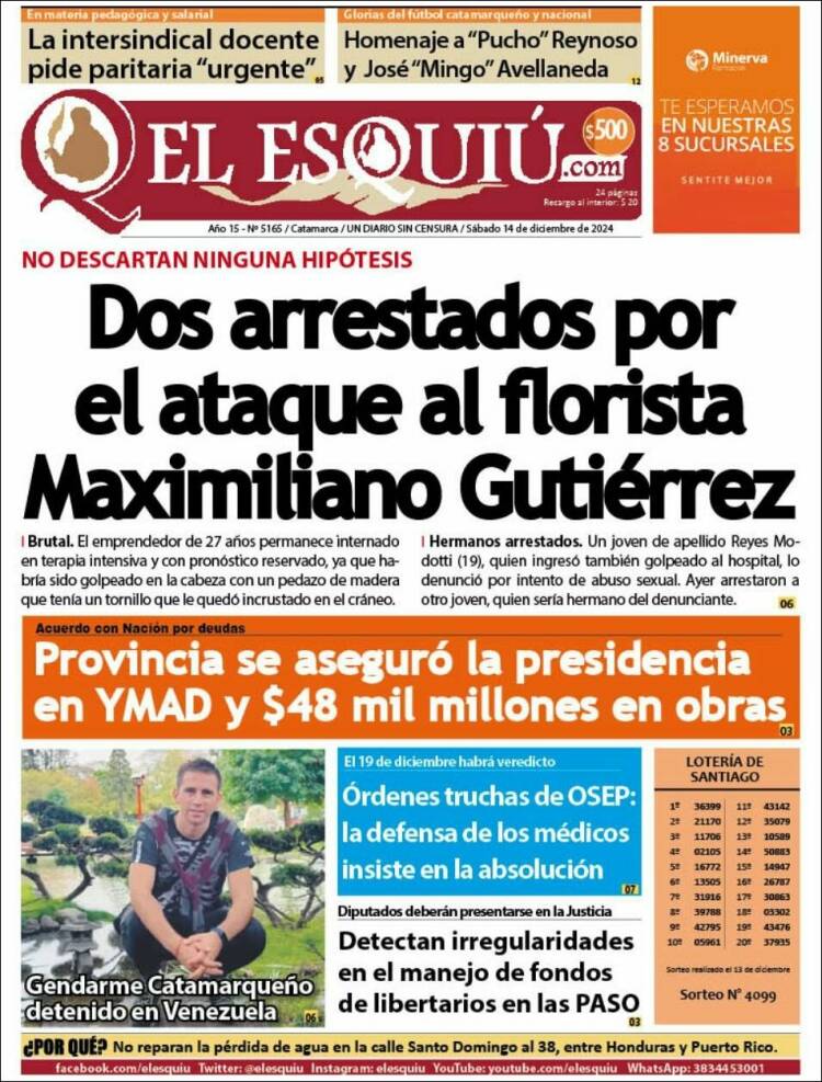 Portada de El Esquiu (Argentina)