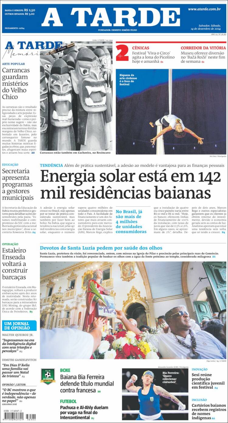 Portada de Diário A Tarde (Brasil)