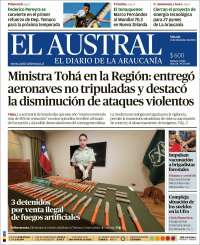 Portada de El Austral de Temuco (Chile)