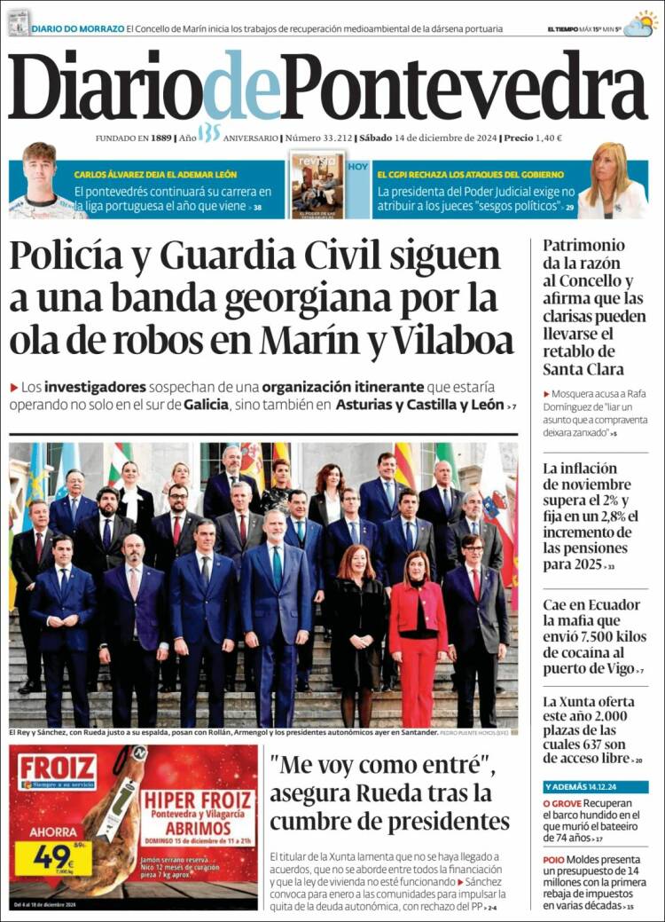 Portada de Diario de Pontevedra (España)