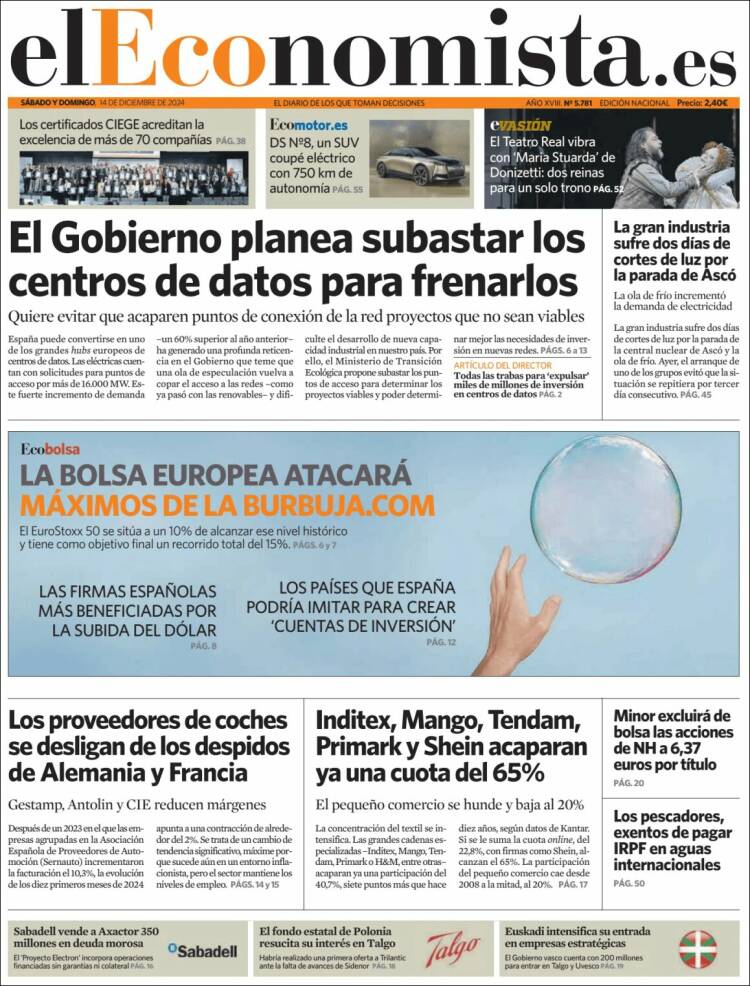 Portada de El Economista (Espa&ntilde;a)