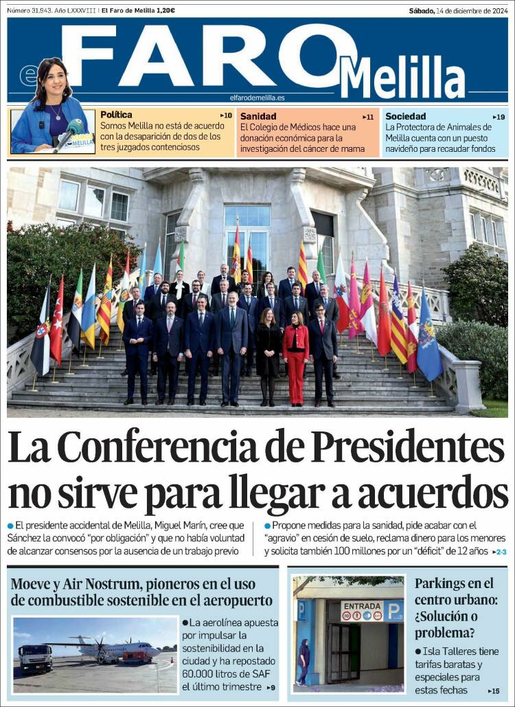 Portada de El Faro de Melilla (España)