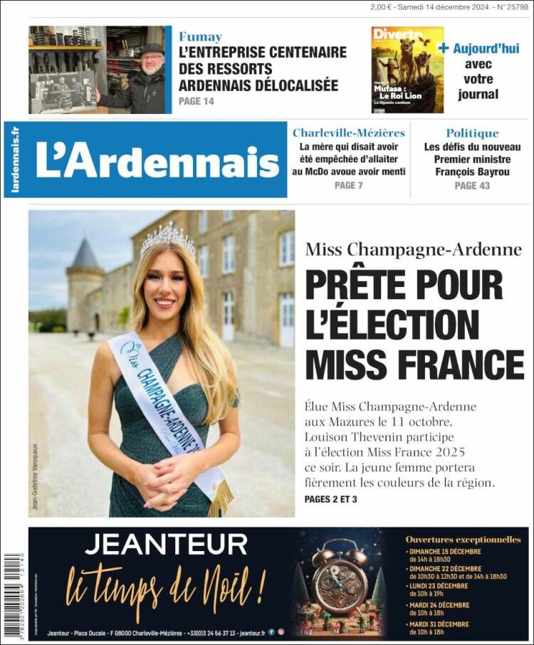 Portada de L'Ardenais (Francia)