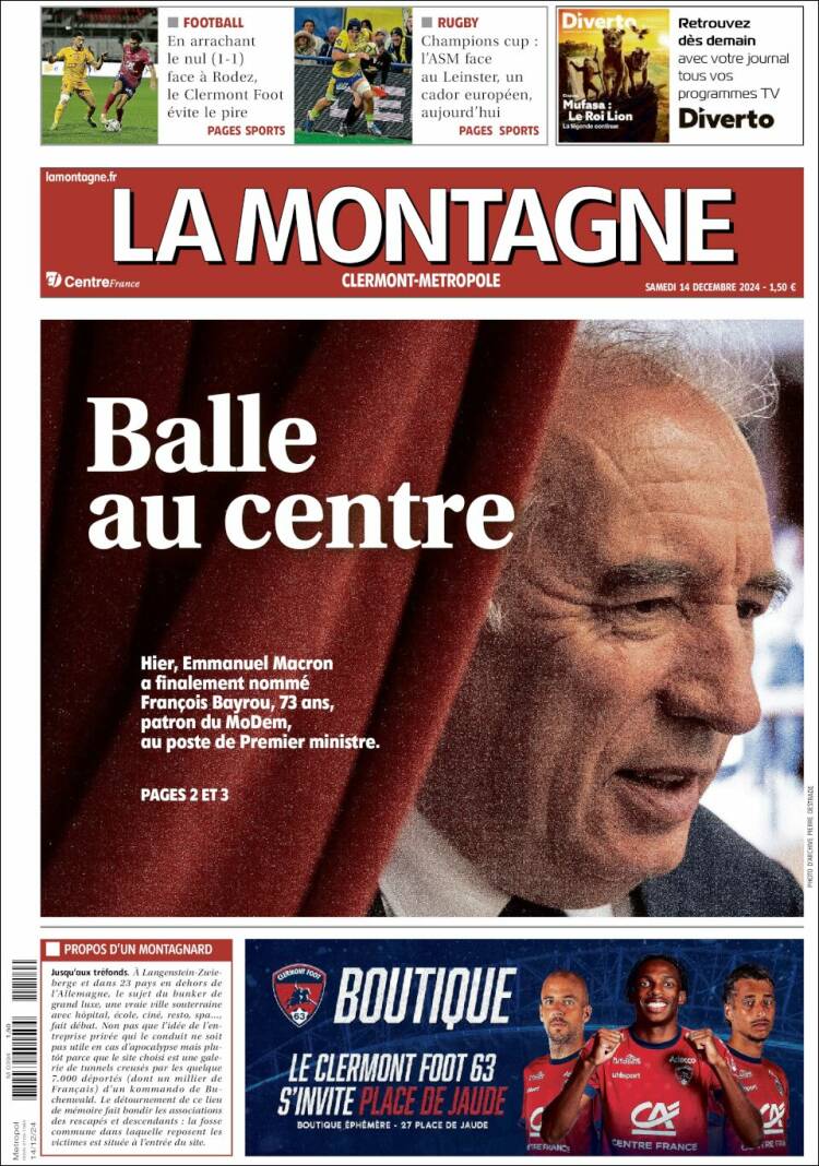 Portada de La Montagne (Francia)
