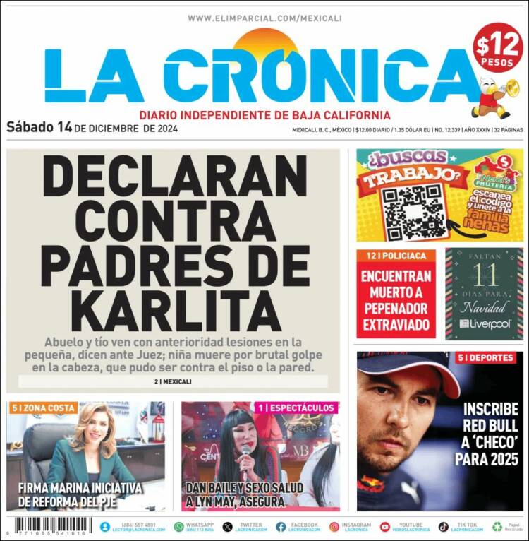 Portada de La Crónica de Baja California (México)