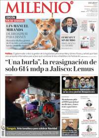 Portada de Milenio - Jalisco (México)