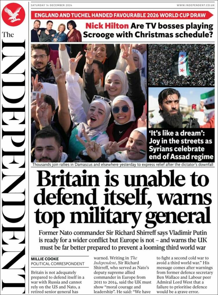 Portada de The Independent (Reino Unido)