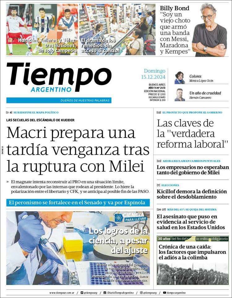 Portada de Tiempo Argentino (Argentina)