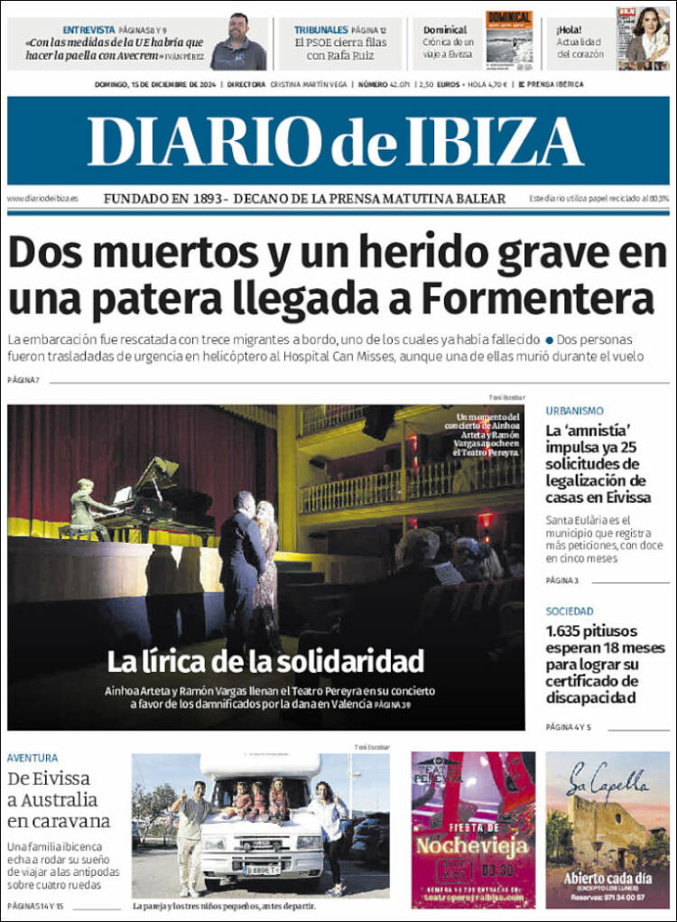 Portada de Diario de Ibiza (España)