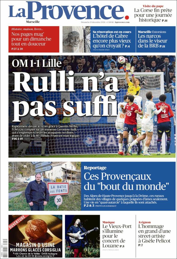 Portada de La Provence (Francia)