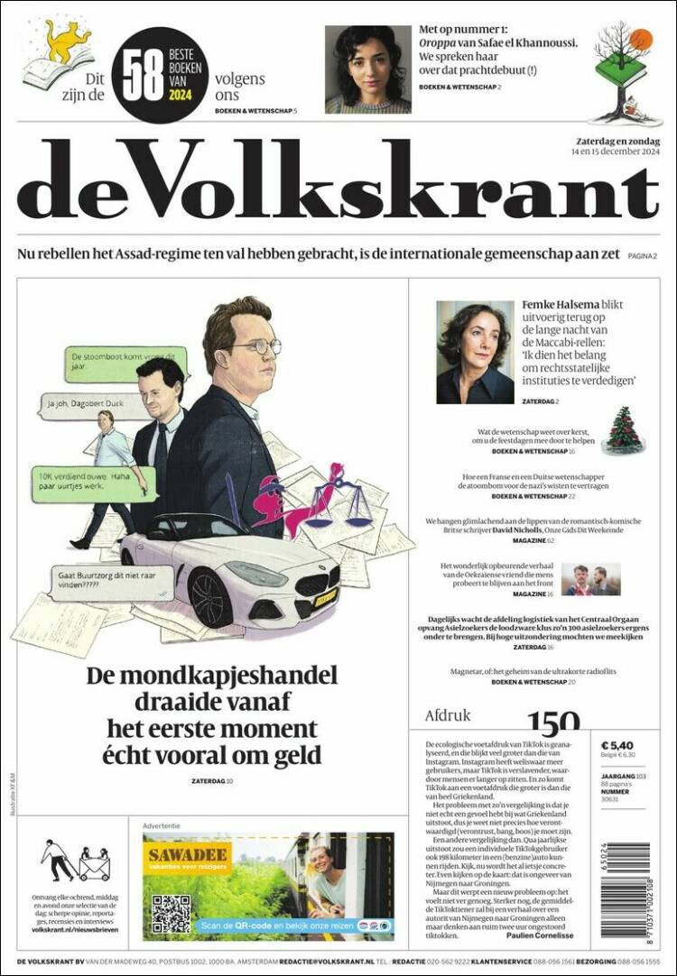 Portada de De Volkskrant (Pa&iacute;ses Bajos)