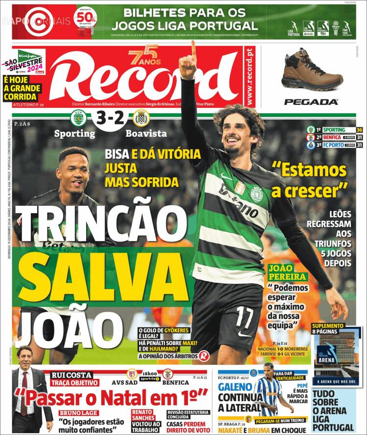 Portada de Jornal de Negócios (Portugal)