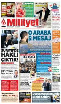 Portada de Milliyet (Turquía)