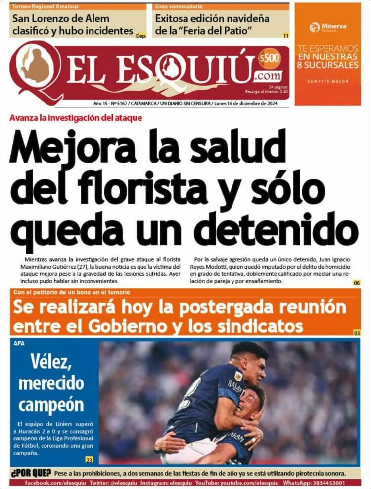 Portada de El Esquiu (Argentina)