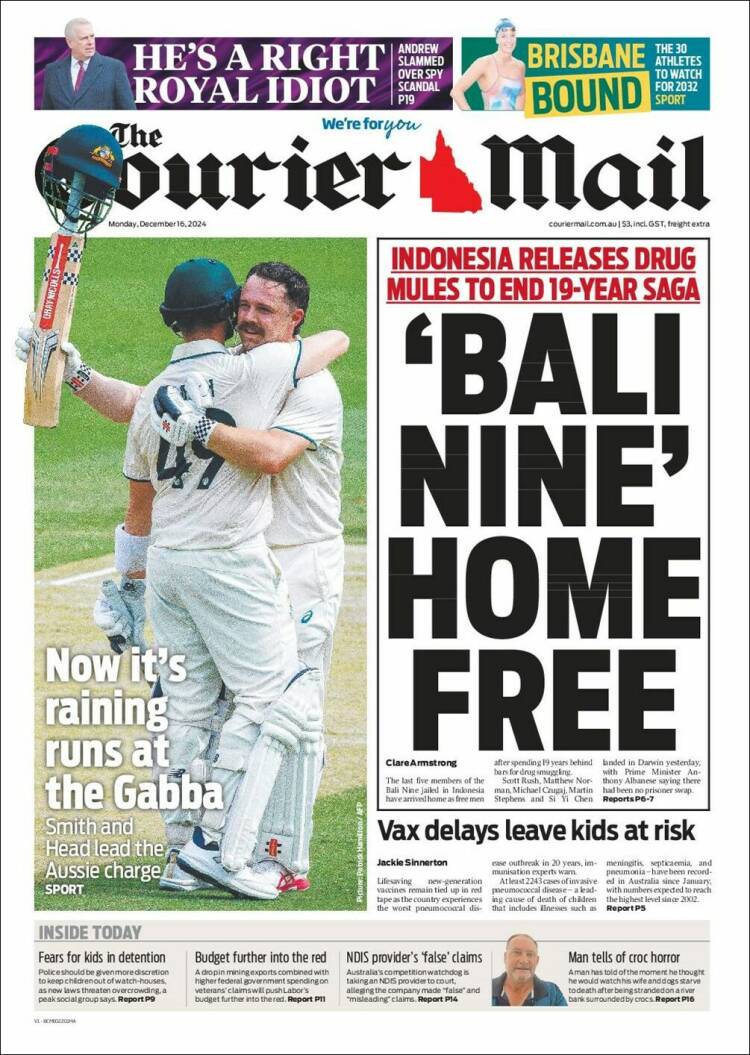 Portada de The Courier-Mail (Australia)