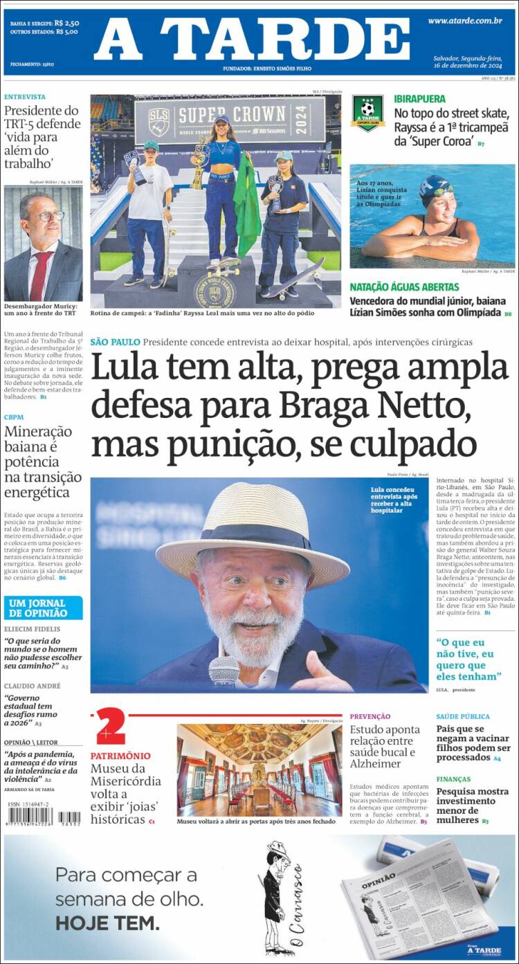 Portada de Diário A Tarde (Brasil)