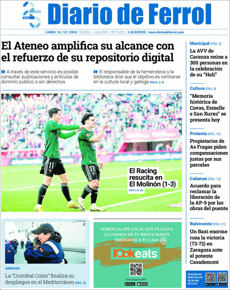 Portada de Diario de Ferrol (España)