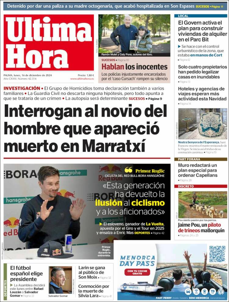 Portada de Última Hora (España)