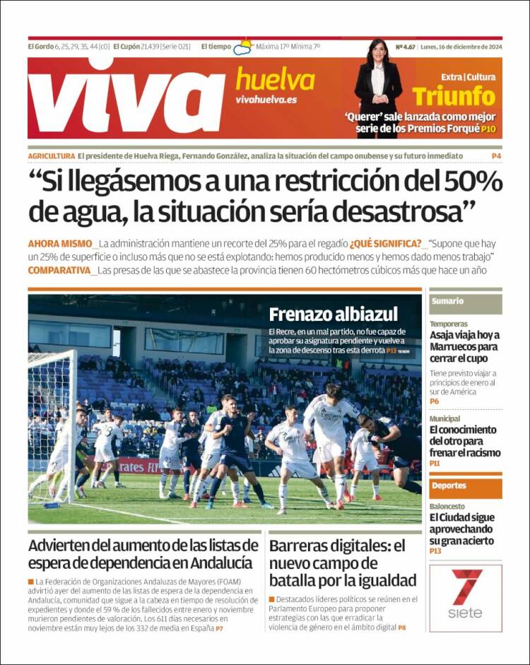 Portada de Viva Huelva (España)