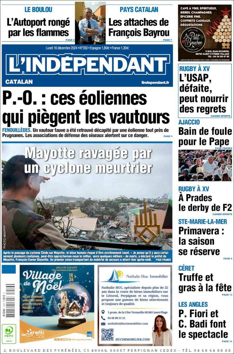 Portada de Le Indépendant (Francia)