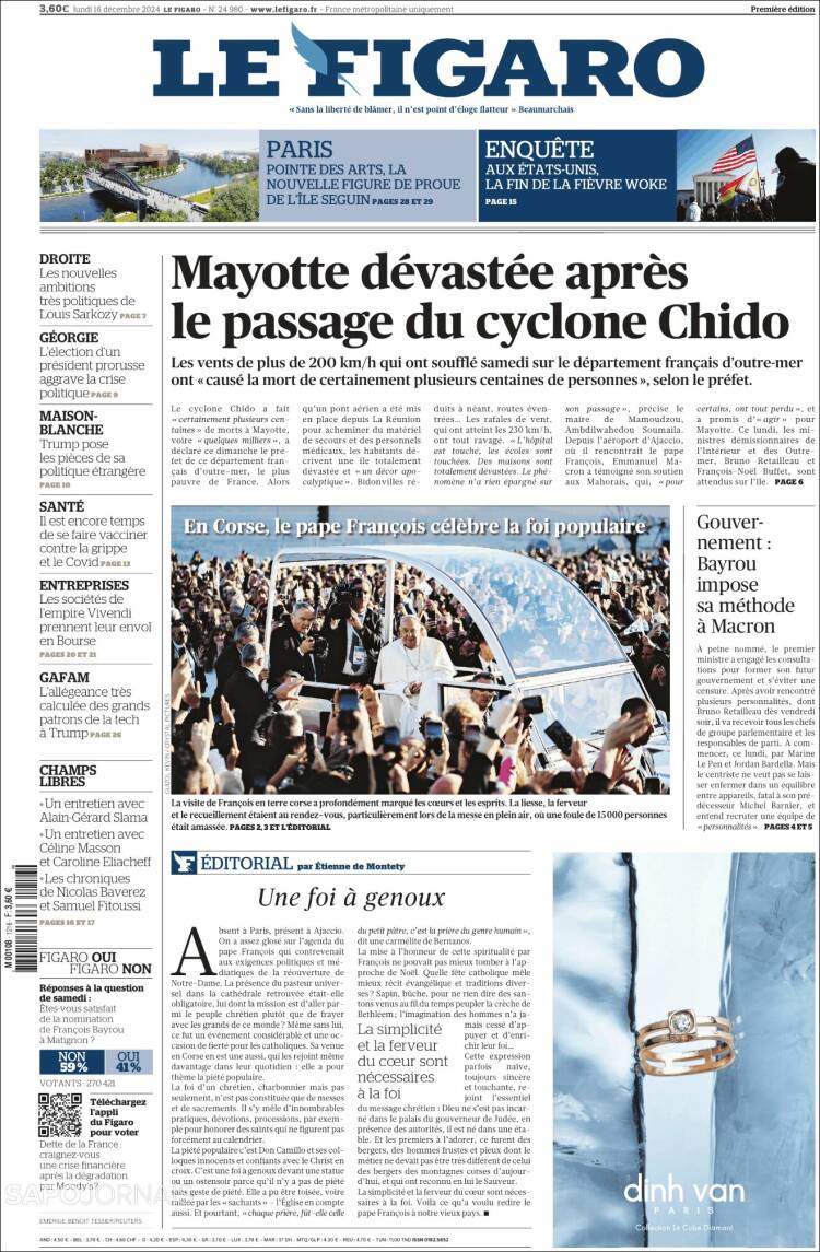 Portada de Le Figaro (Francia)