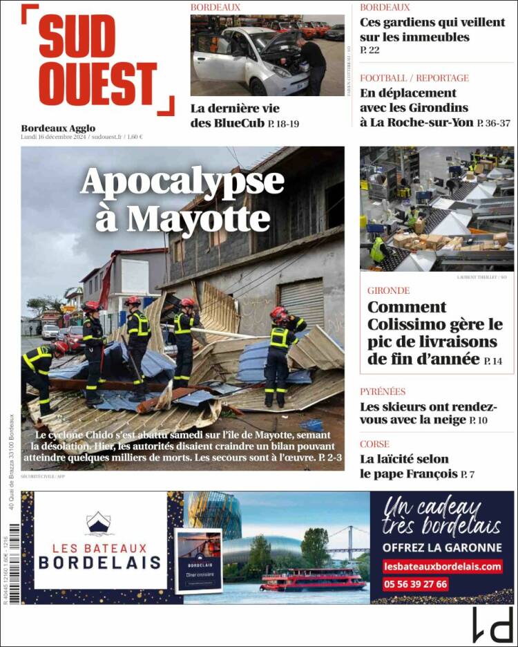 Portada de Sud Ouest (Francia)