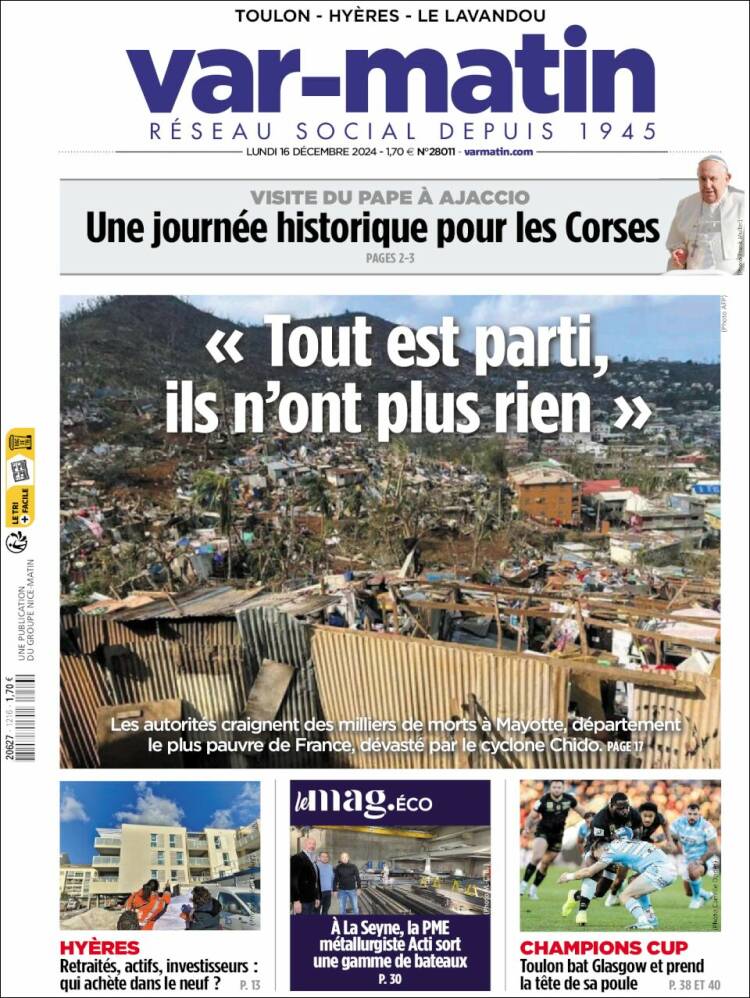 Portada de Var-Matin (Francia)