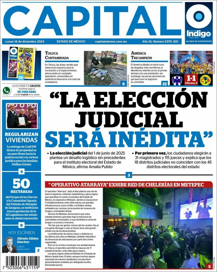 Portada de Capital México (México)