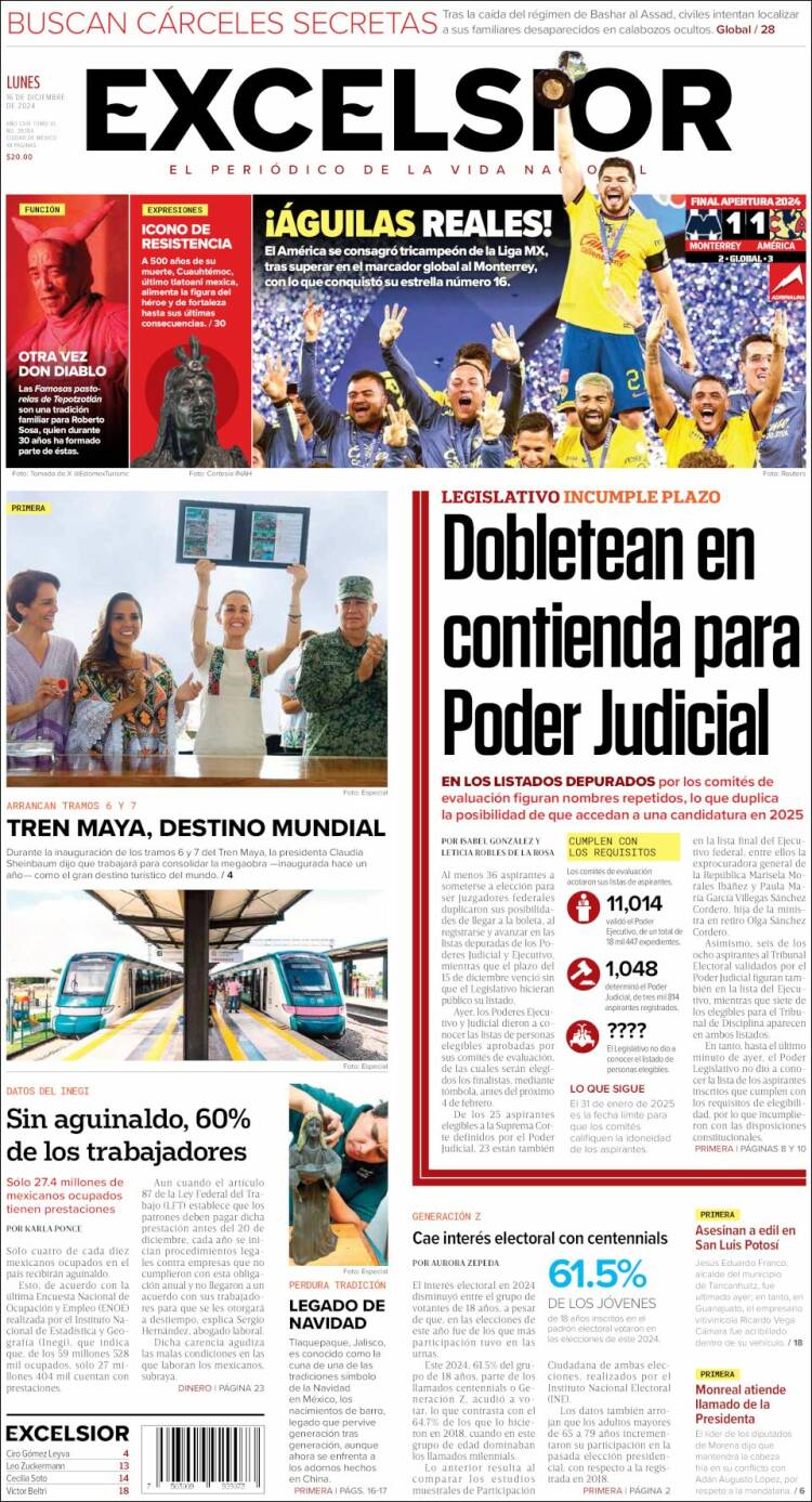 Portada de Excelsior (México)