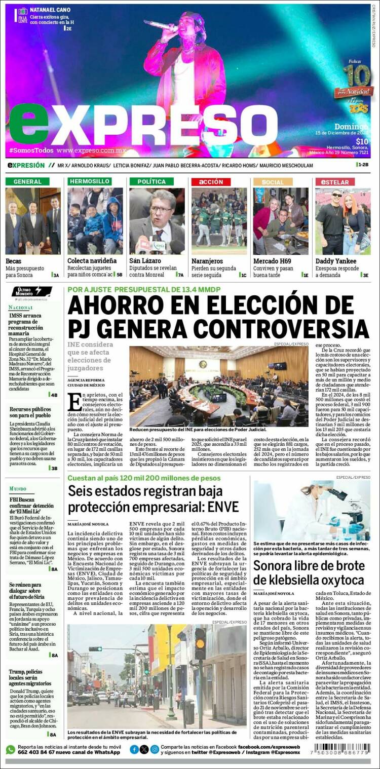 Portada de Expreso (México)