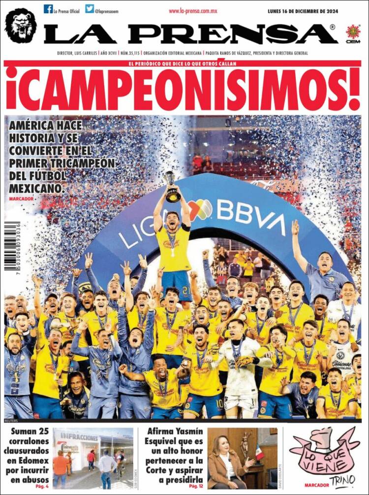 Portada de La Prensa (México)