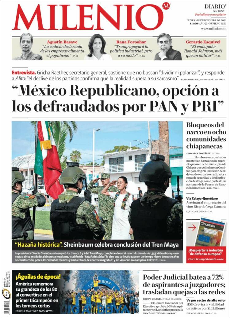 Portada de Milenio (México)