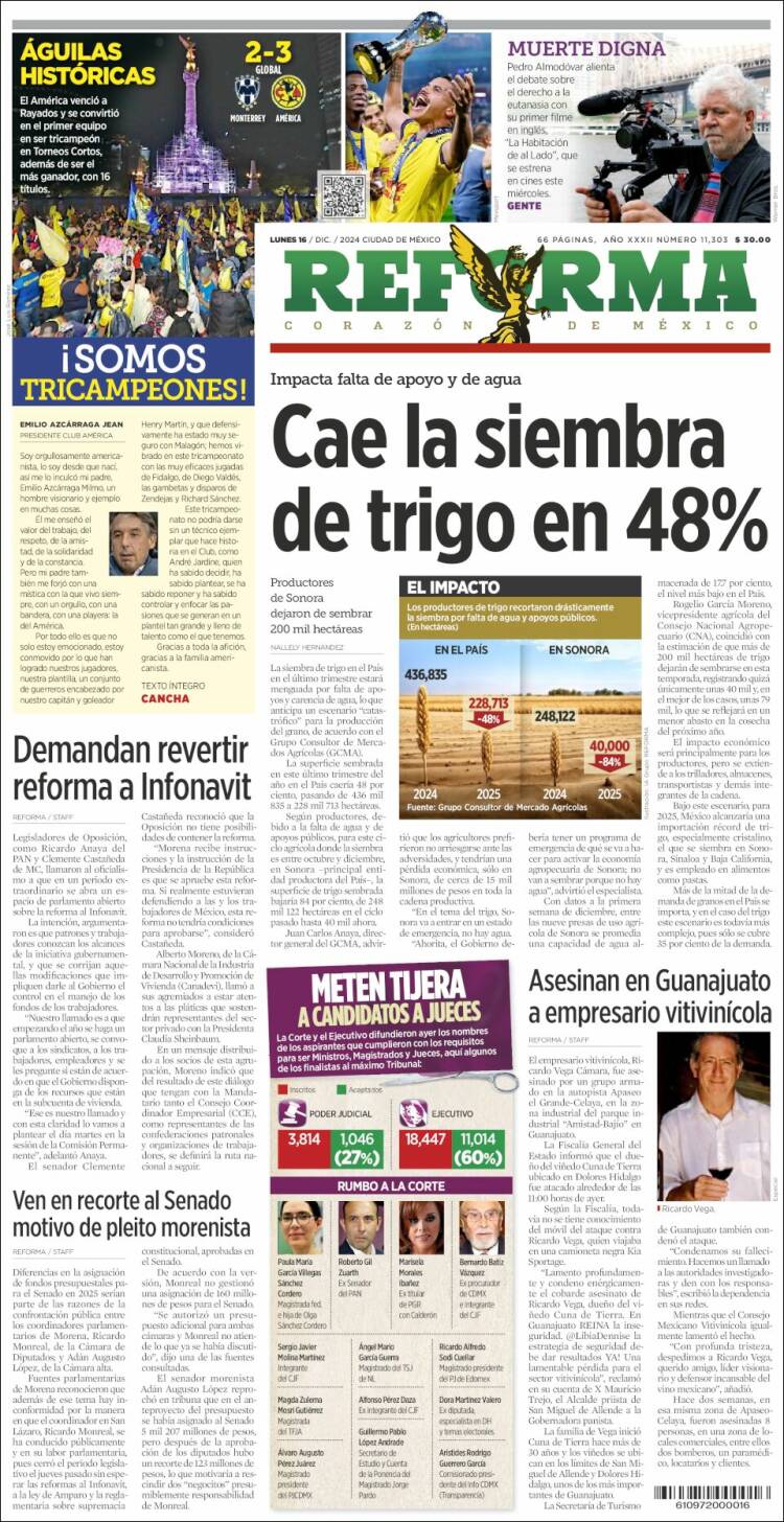Portada de Reforma (México)