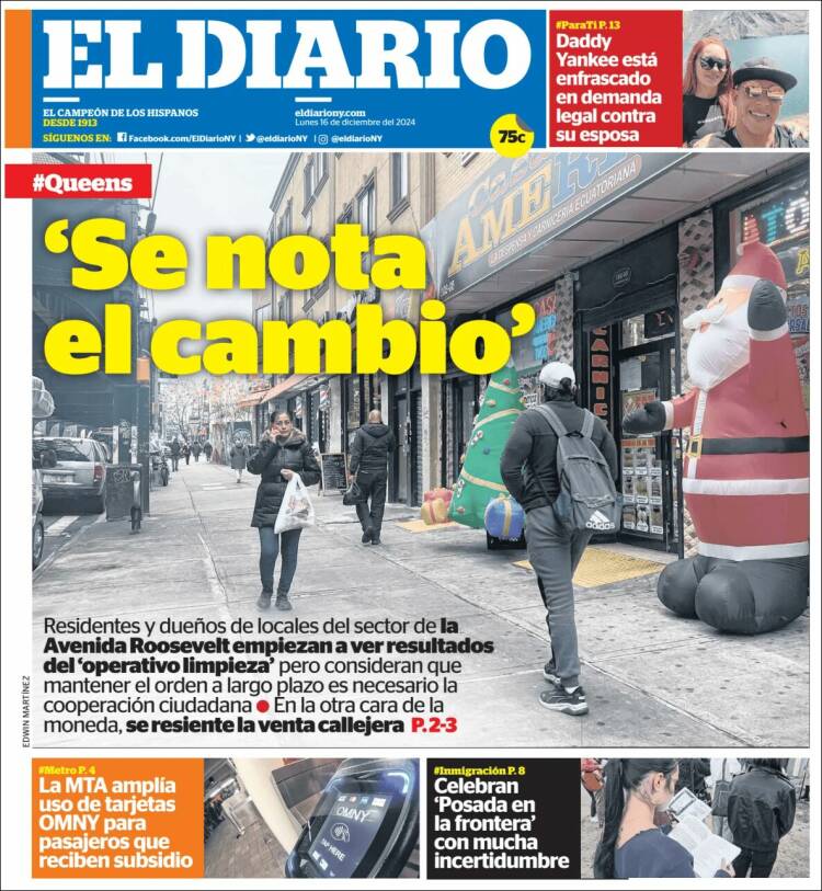 Portada de El Diario NY (USA)