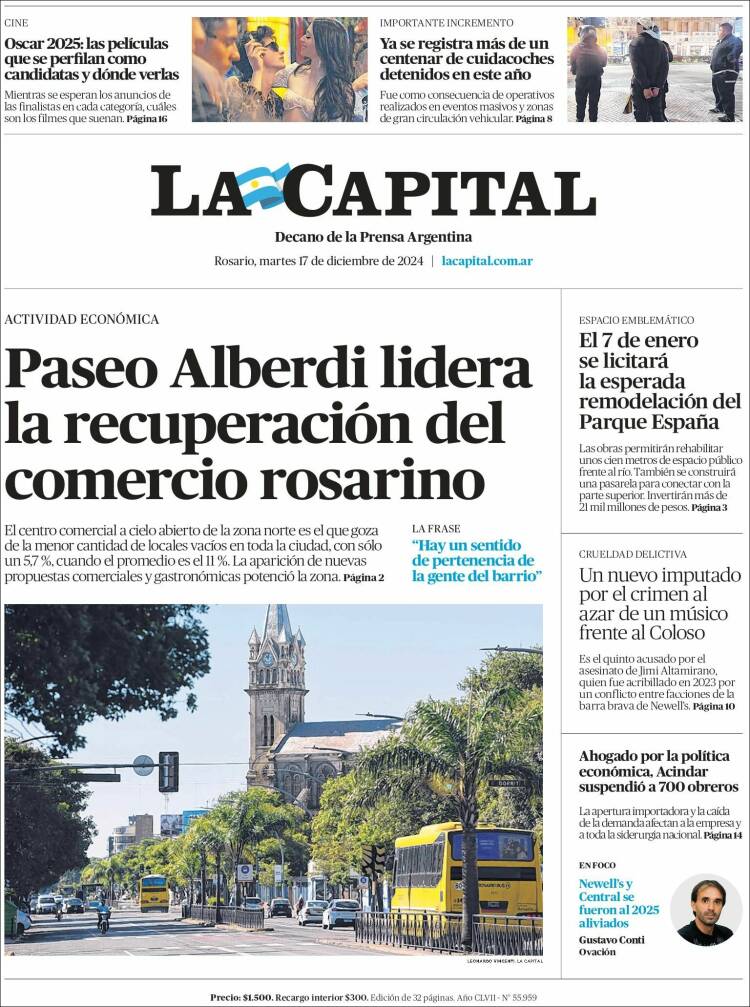 Portada de La Capital - Rosario (Argentina)