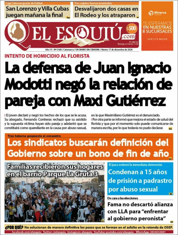 Portada de El Esquiu (Argentina)