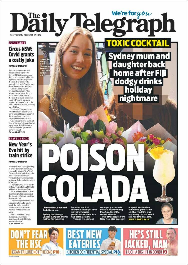 Portada de The Daily Telegraph (Australia)