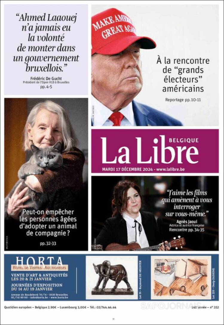 Portada de La Libre.be (B&eacute;lgica)