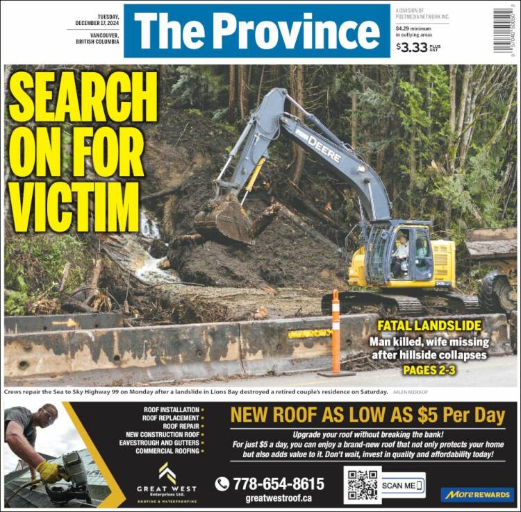 Portada de The Province (Canadá)