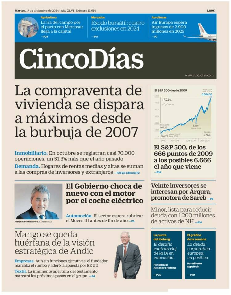 Portada de Cinco Días (Espa&ntilde;a)