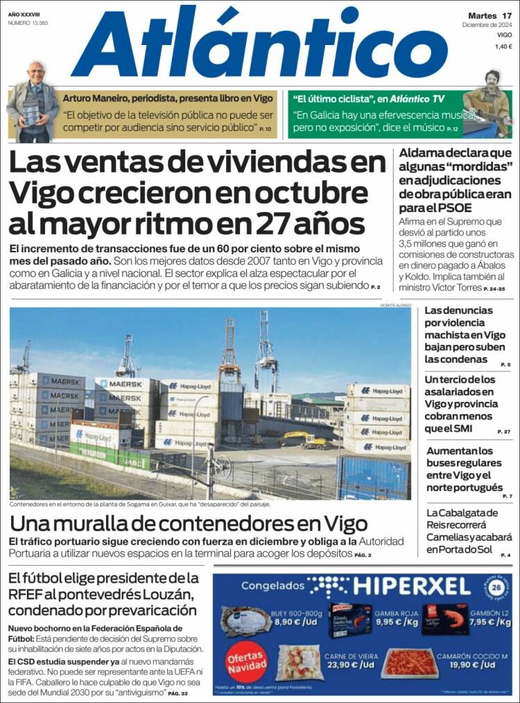 Portada de Atlántico Diario (España)