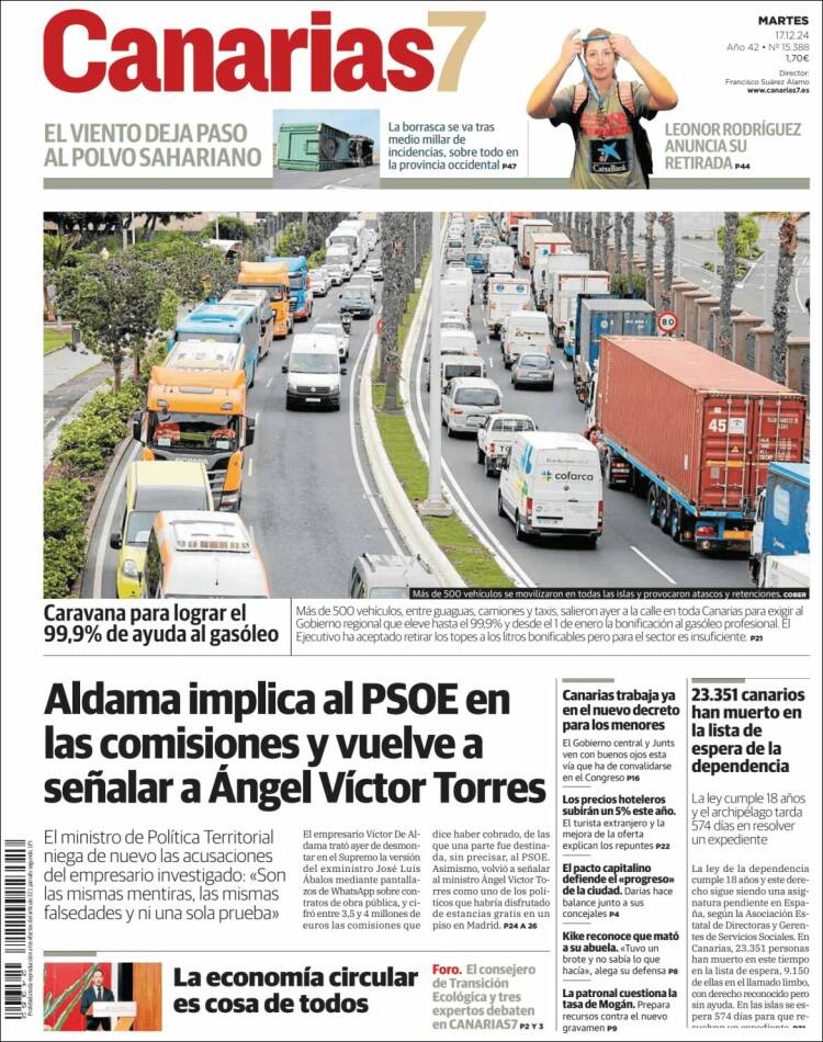 Portada de Canarias 7 (España)