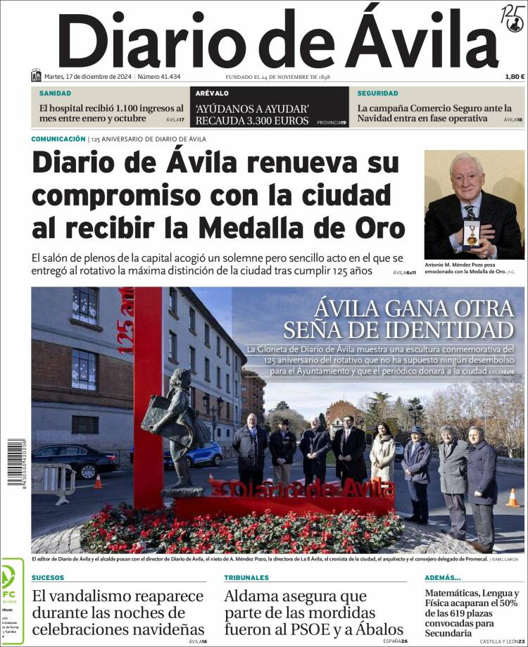 Portada de Diario de Ávila (España)