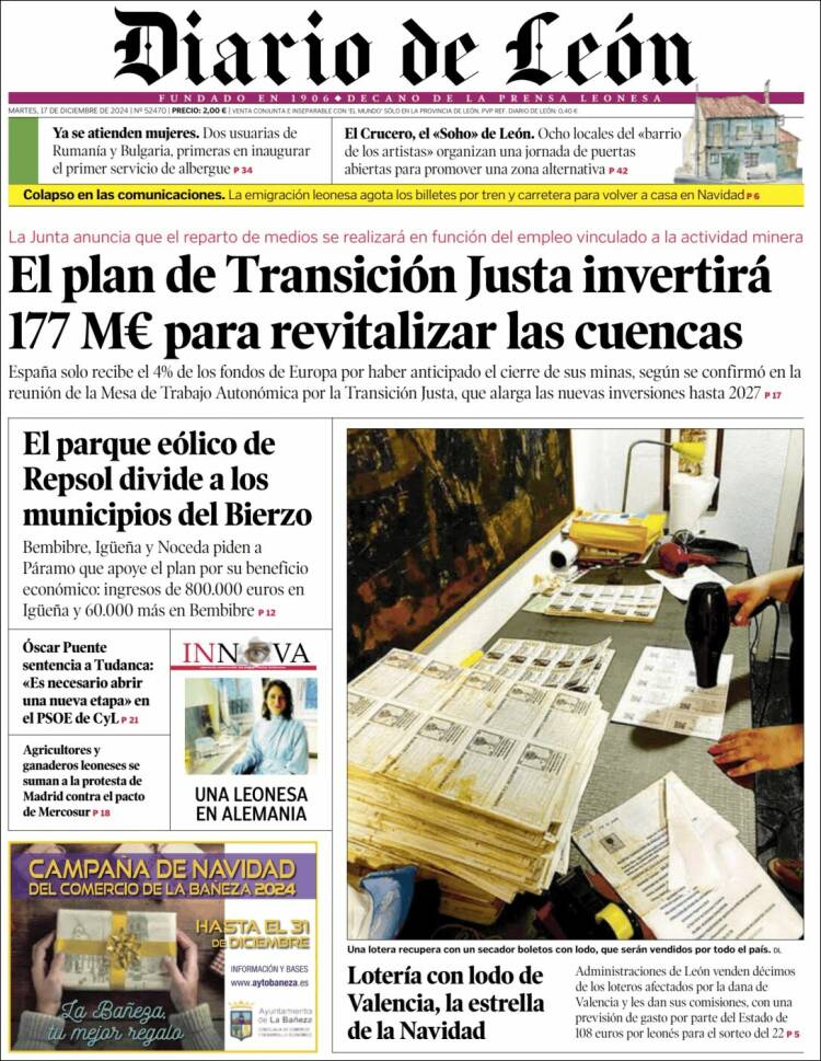 Portada de Diario de León (España)