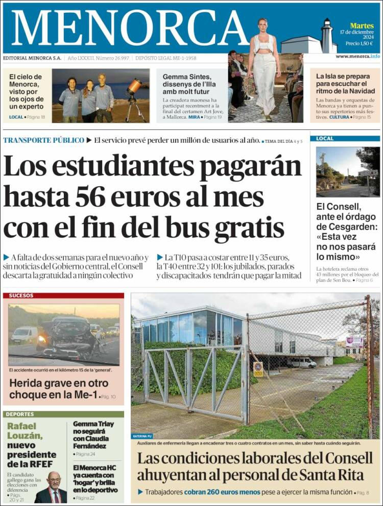 Portada de Menorca - Diario Insular (España)