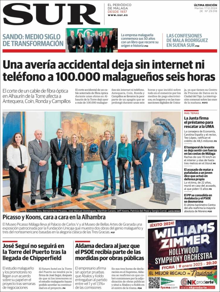 Portada de Diario el Sur (España)