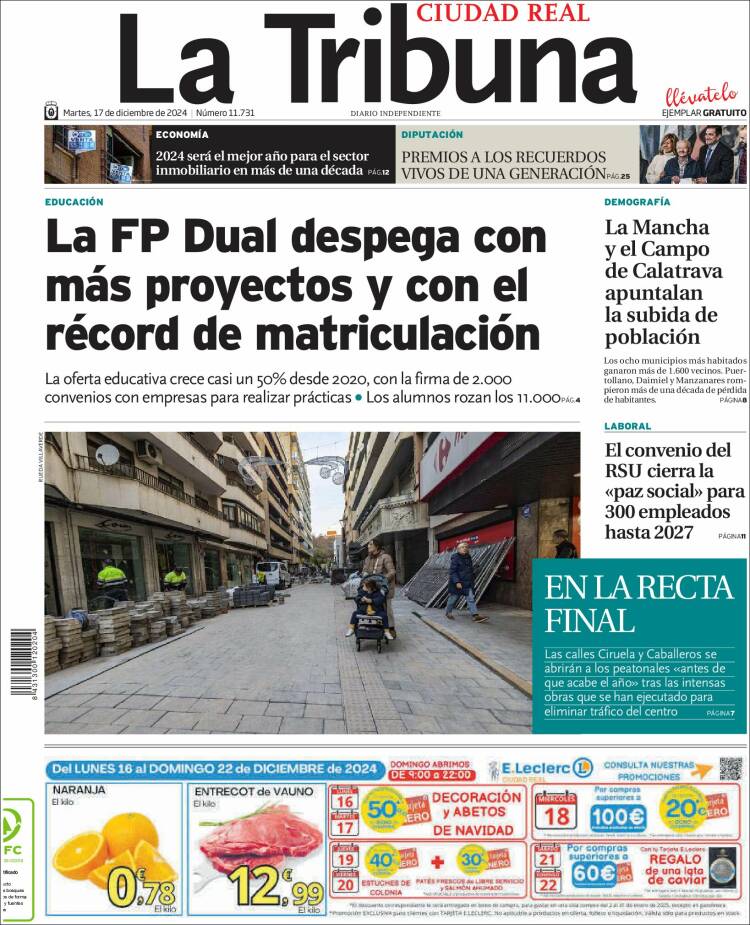 Portada de La Tribuna de Ciudad Real (España)